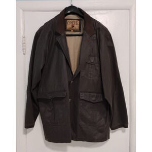 Madison Creek Outfitter Waxed Cotton Coat Hunting Jacket Dark Brown Size XL